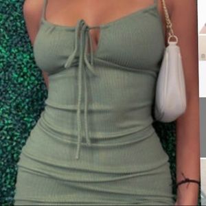 Blushmark Esther Green Cami Bodycon Dress, M